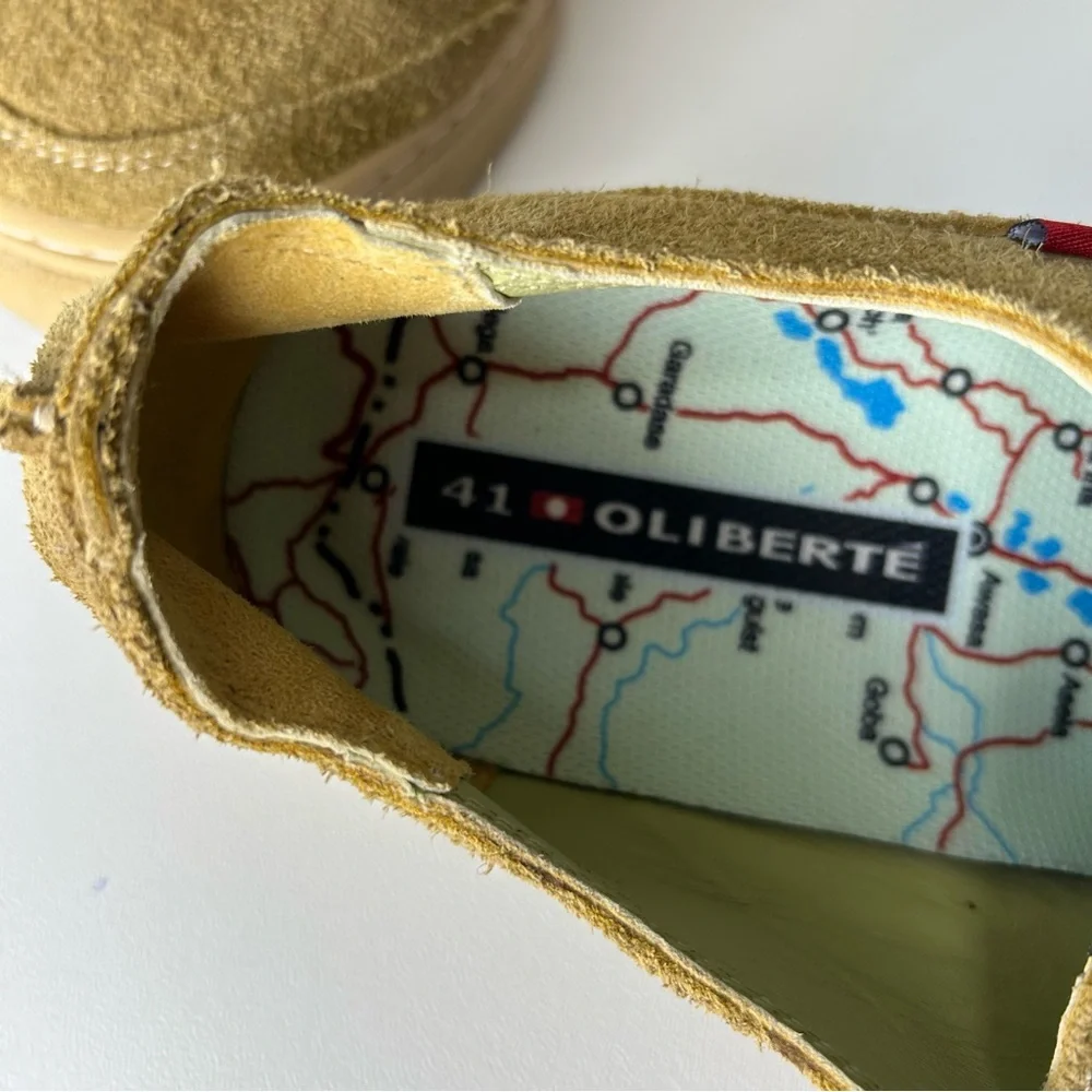 OLIBERTE Men’s Size EU 41 US 8 Anbesso Tan Leather Suede Oxfords Derby‎ Shoes.